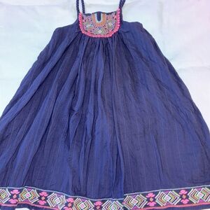 Isaac Mizrahi Kids' Dress in Navy with Colorful Embroidery